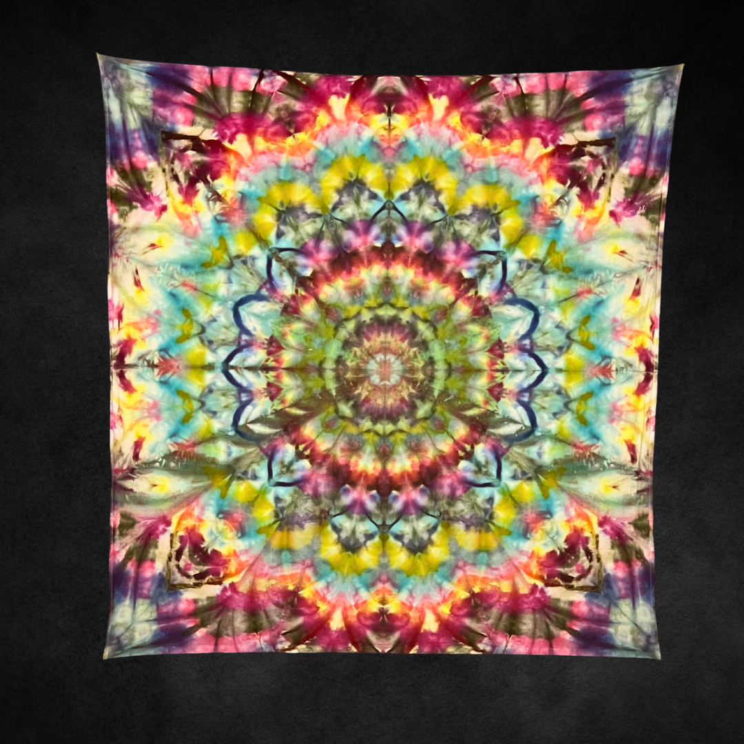 Tie dye rainbow mandala tapestry