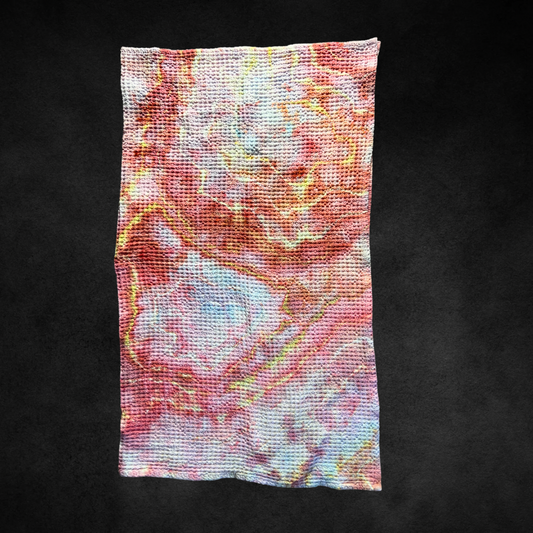 Tie dye waffle throw blanket